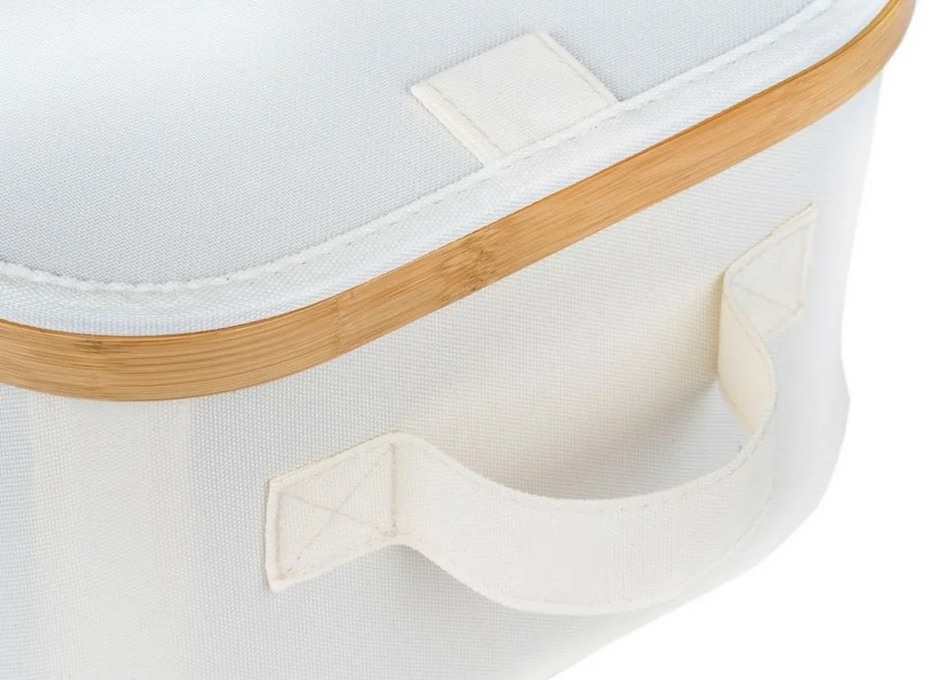 Úložný box G21 24 x 30 x 15 cm, bambusový s vekom, béžový