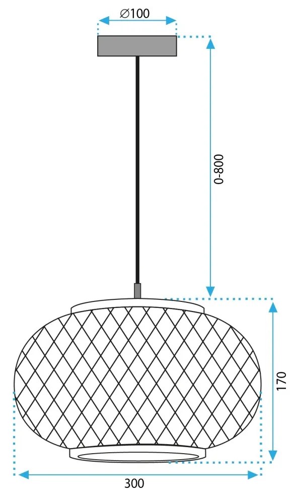 Závesná lampa La Belle Boho III čierna/hnedá