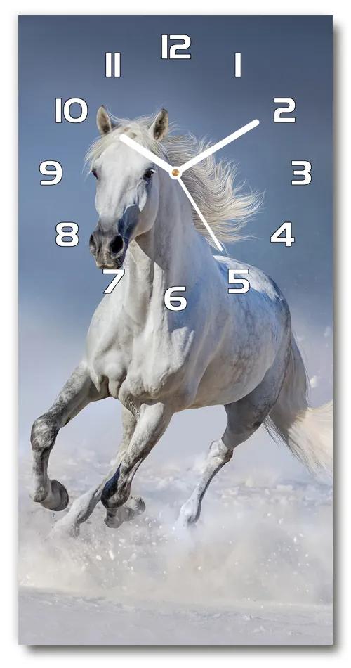 Nástenné hodiny Biely kôň v cvale pl_zsp_30x60_f_95626475