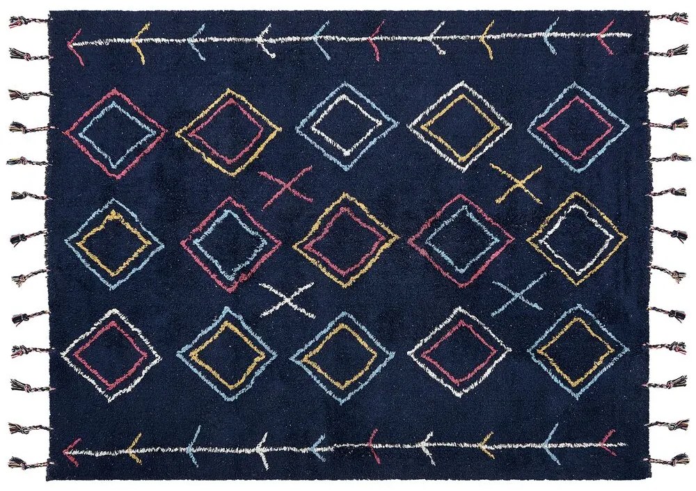 Bavlnený koberec 160 x 230 cm čierny CORUM Beliani