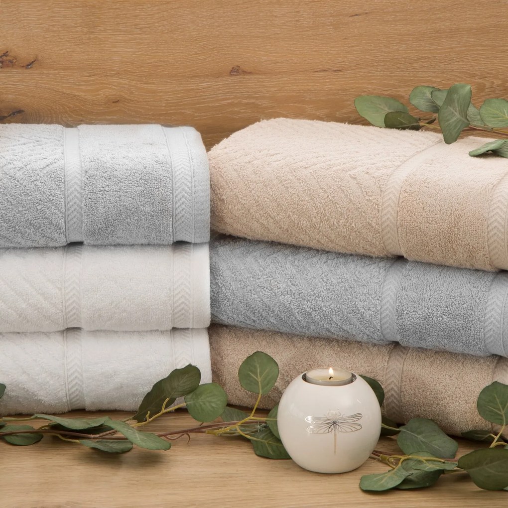 BAVLNENÝ UTERÁK KALIA4 50X90 CM STRIEBORNÁ