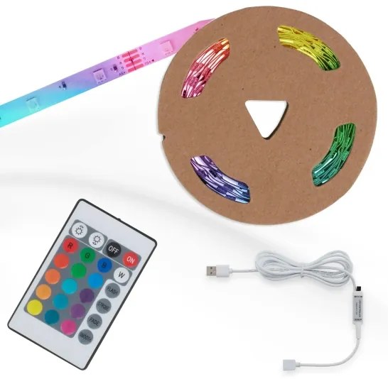 Brilo - LED RGB Stmievateľný pásik 6,6m LED/6W/USB + DO