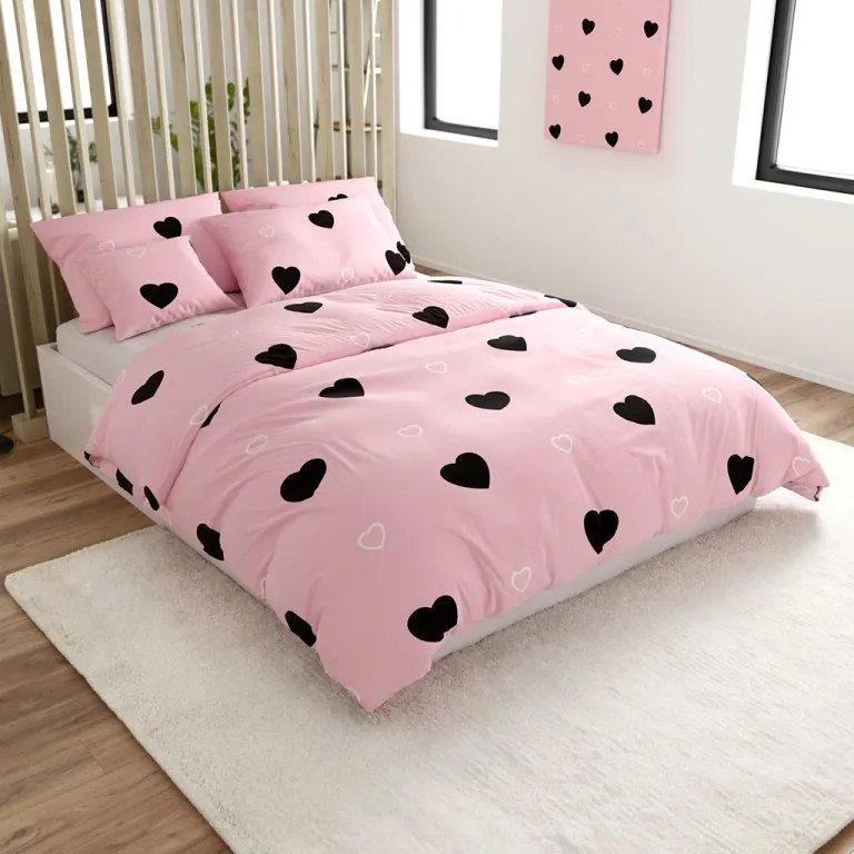 Polybavlnené obliečky CORAZON POLY ružové Rozmer obliečky: 70 x 90 cm | 140 x 220 cm