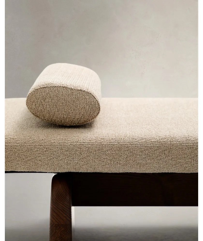 Béžová/v tmavoprírodnej farbe ženilková leňoška (variabilný roh) Topaz – Kave Home