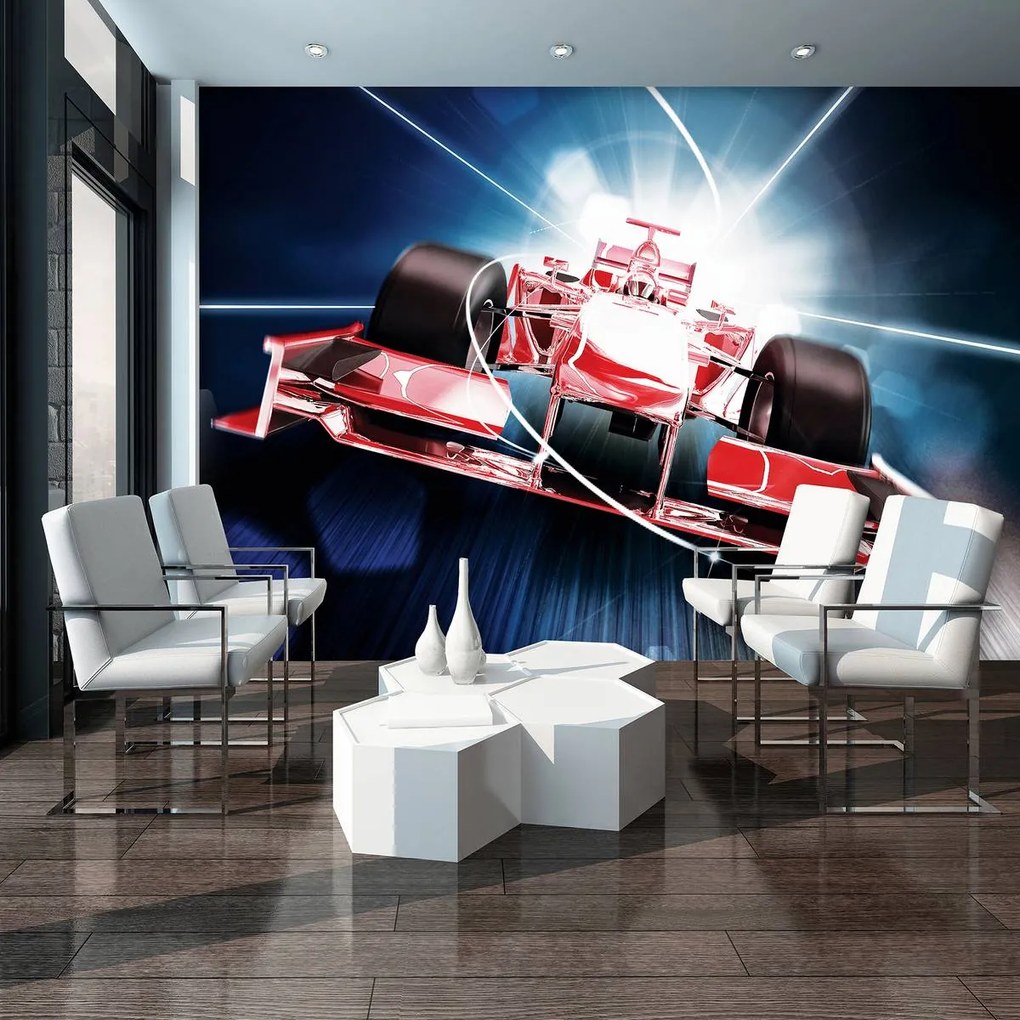 Fototapeta - Červená formula 1 3D F1 (254x184 cm)
