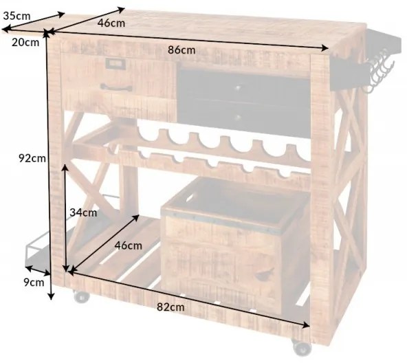 (3584) BODEGA vinotéka mango 90cm