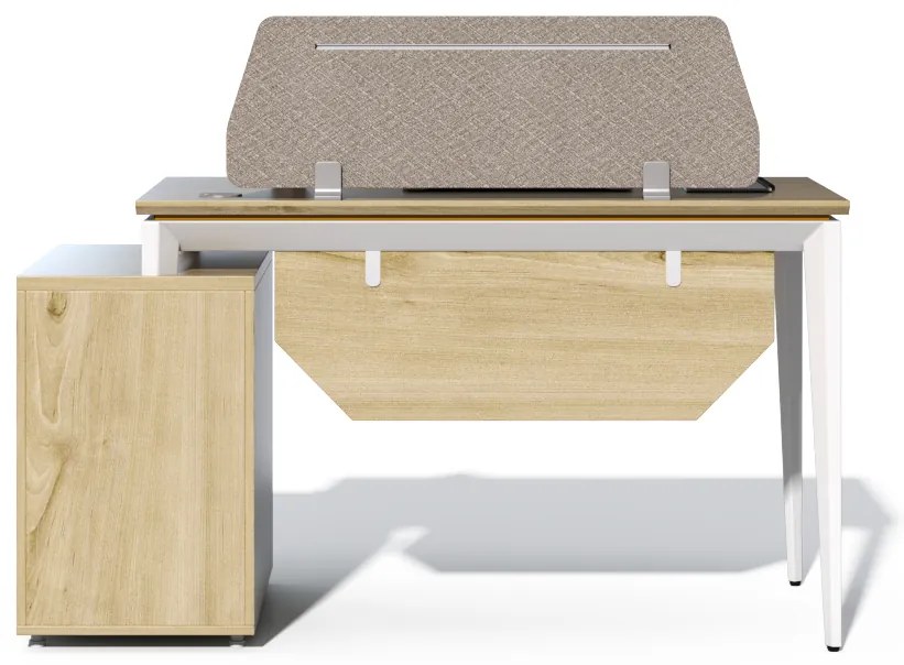 Kancelársky stôl s skrinkou Houseland Profit Max 03 1406 dub/biely