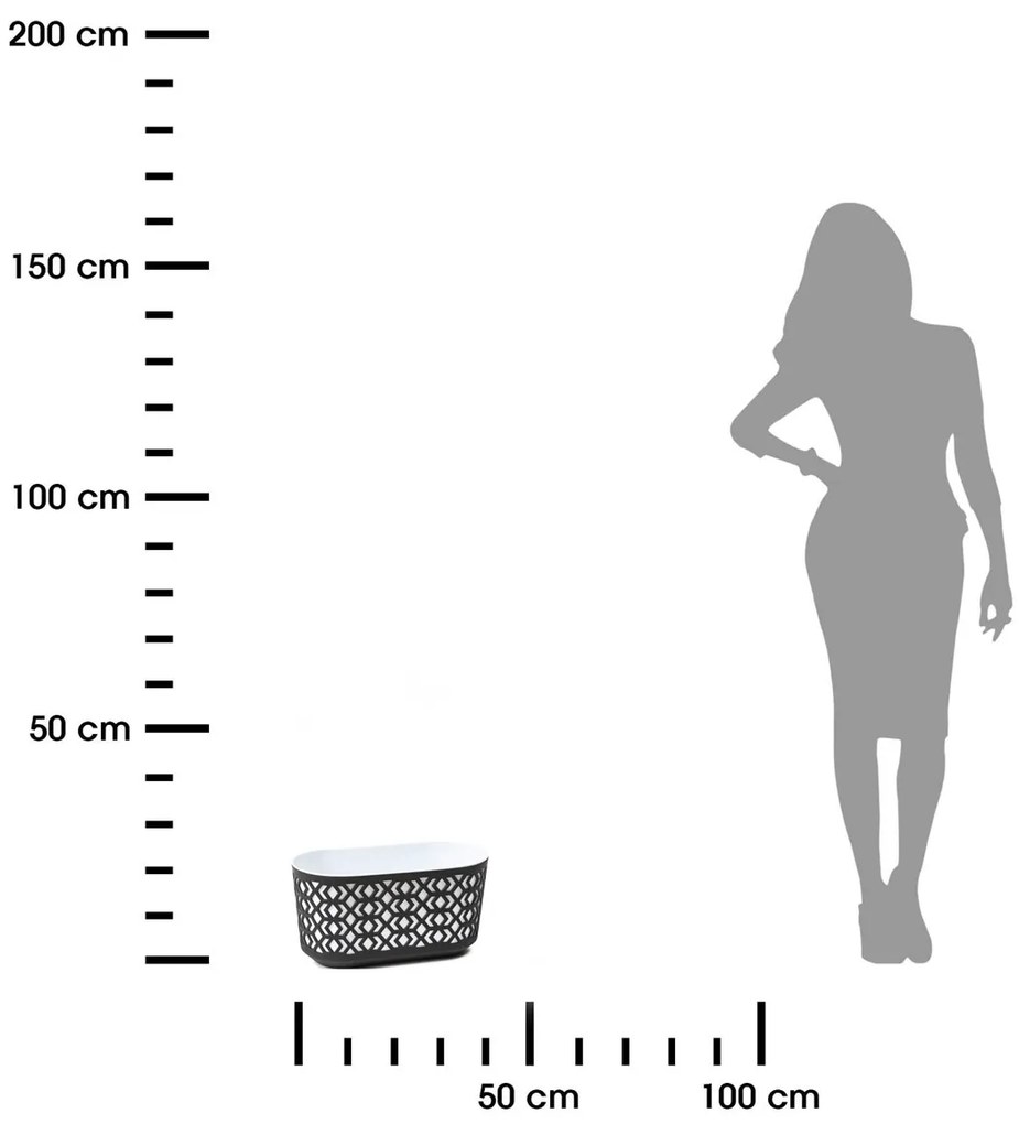 PLASTOVÝ KVETINÁČ ETNIC 20X40 CM ČIERNA