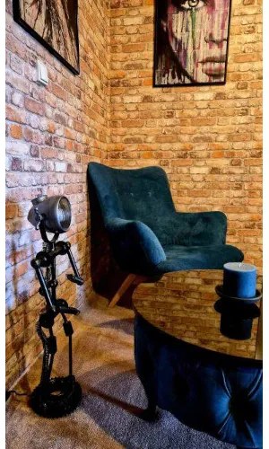 Stojaca lampa industry metal hand made BLACK ROBOT 80*30