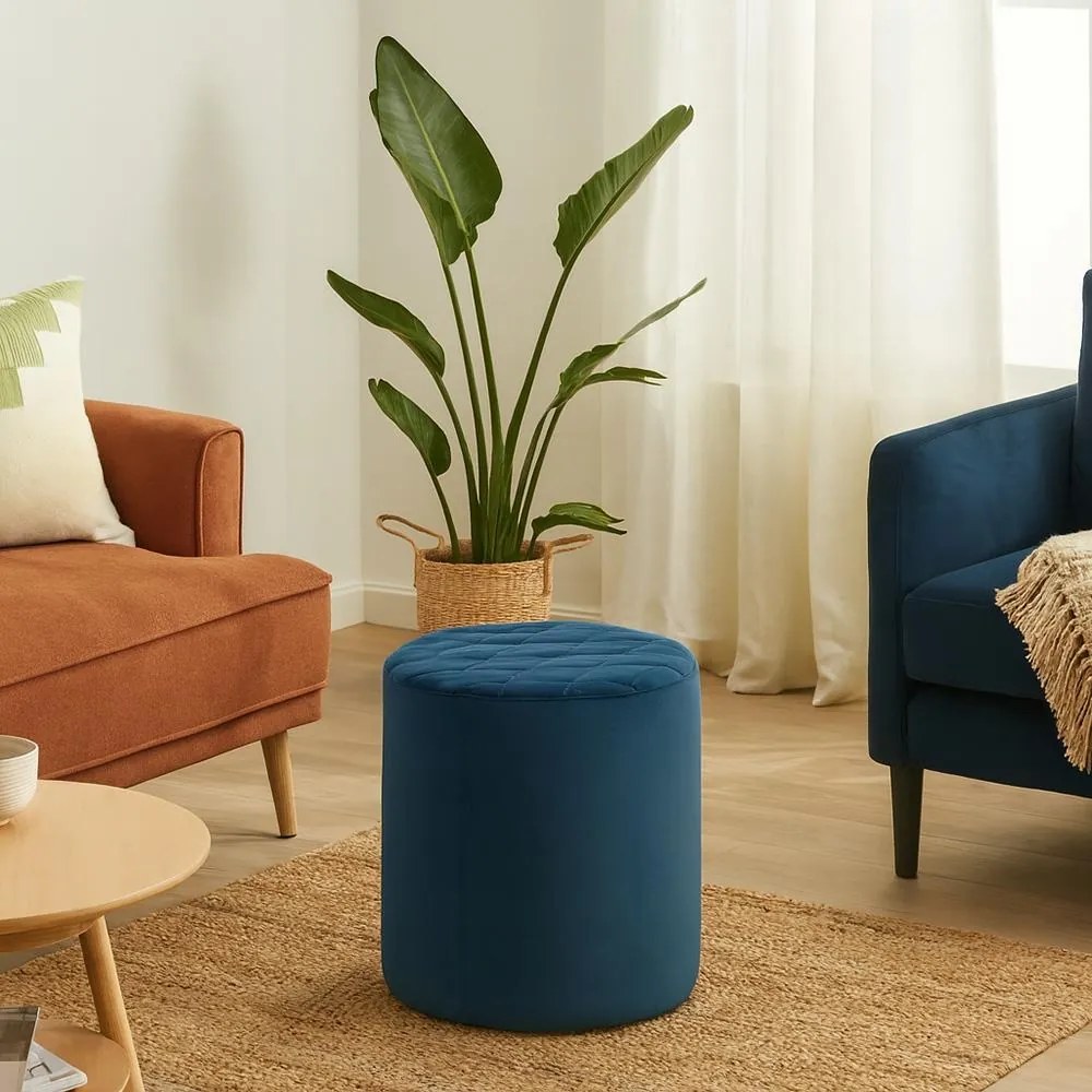 Taburet AVENBERG PUFF modrý