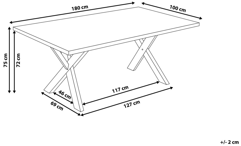 Jedálenský stôl 180 cm x 100 cm čierny LISALA Beliani