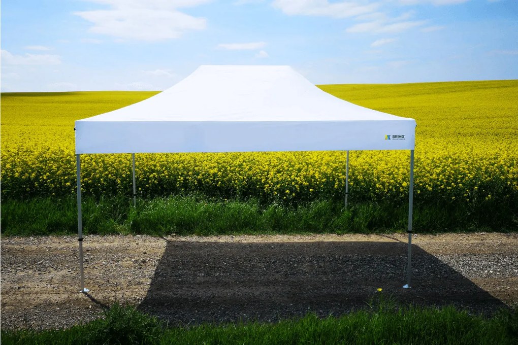 BRIMO Hliníkový promo stan 4x4 m ALU EXCLUSIVE – 3 steny, HEX 45 mm - s 3 stenami - Modrá 16