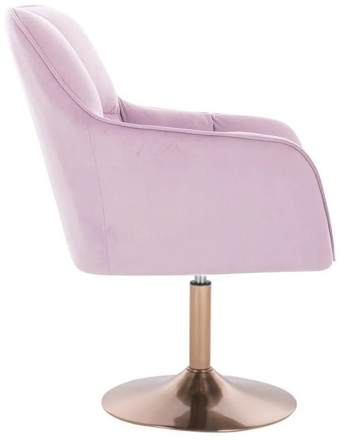 LuxuryForm DESIGN Kreslo AMALFI VELUR na zlatom tanieri - levanduľa