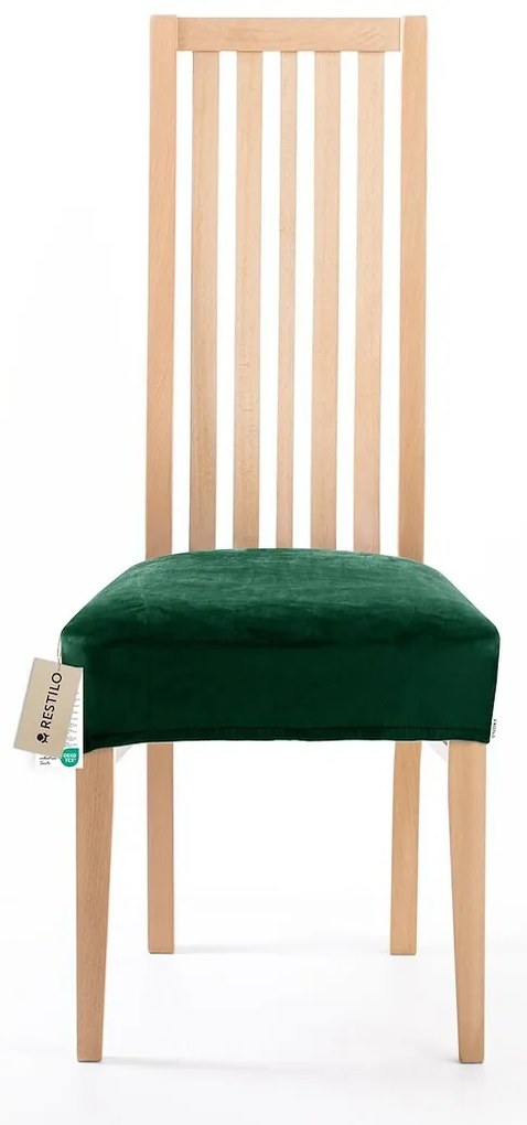 Restilo Napínací poťah na sedák na stoličku Sento tmavozelená, 40 x 40 + 5 cm