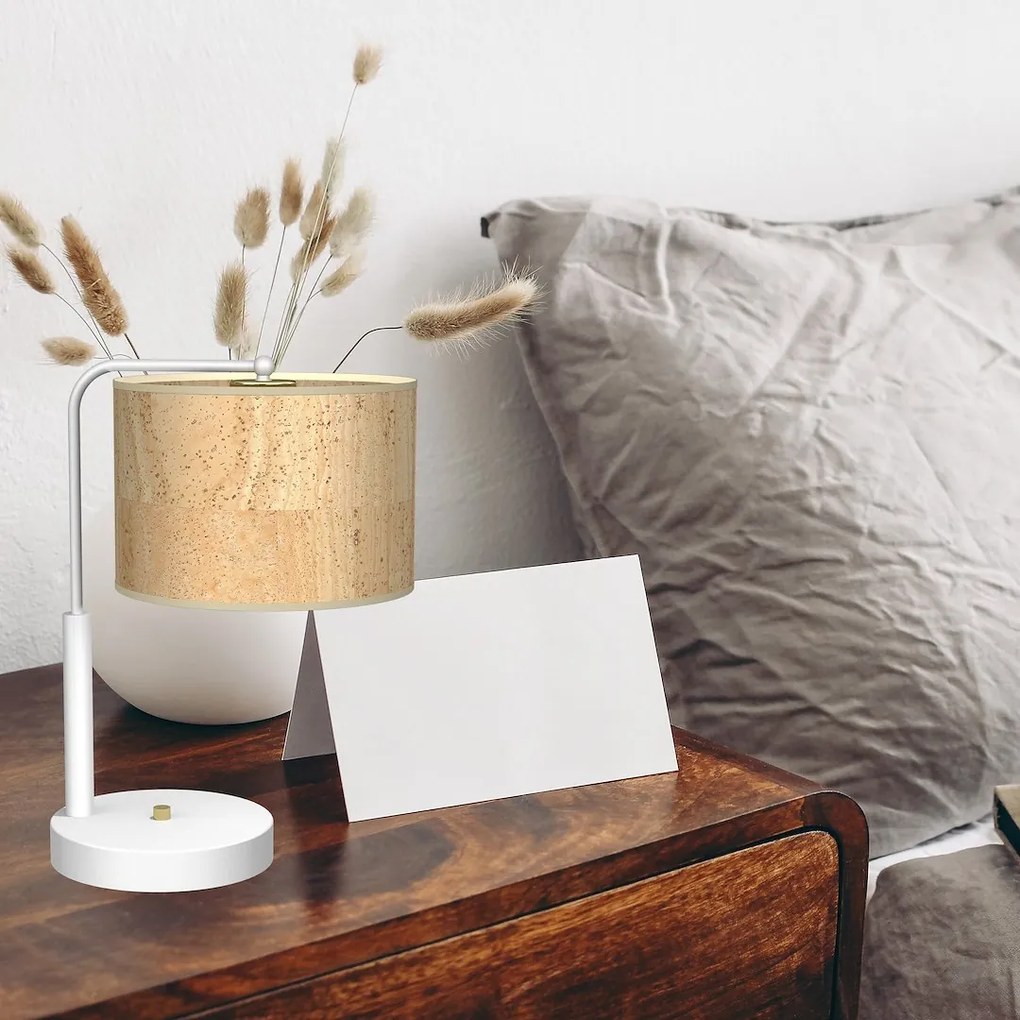 Stolná lampa Cork, 1x korkové tienidlo, w