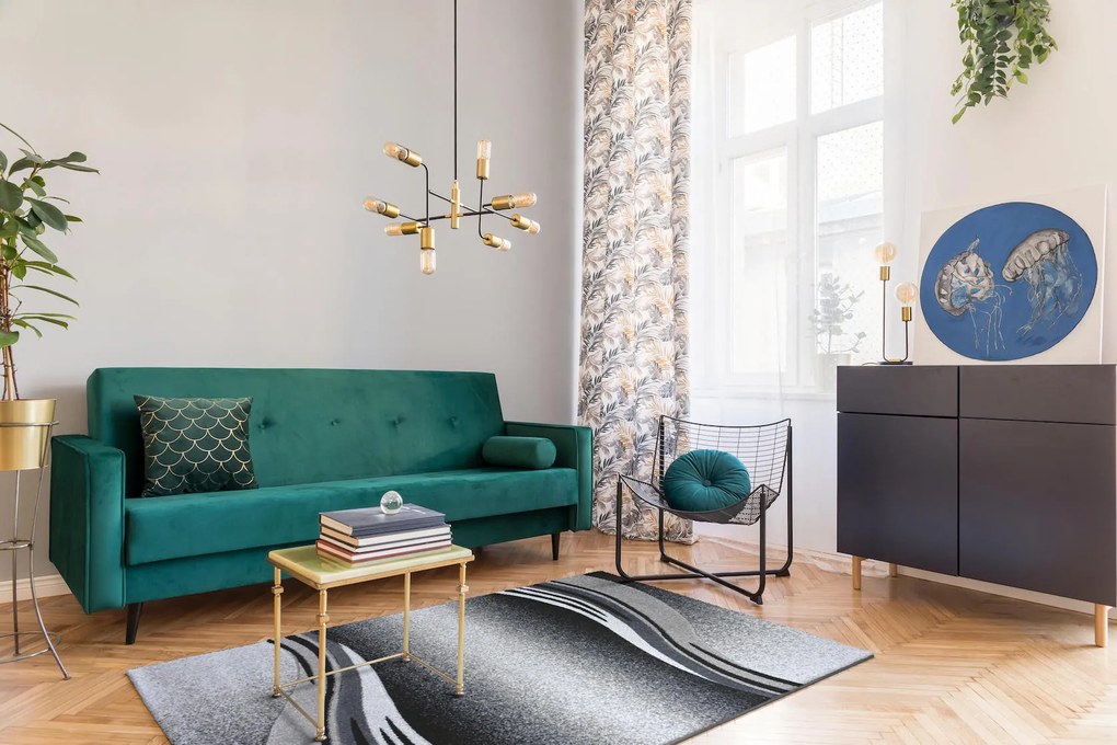 Spoltex, Šedý kusový koberec Enigma grey 9358, 160x230, šedá, kancelária