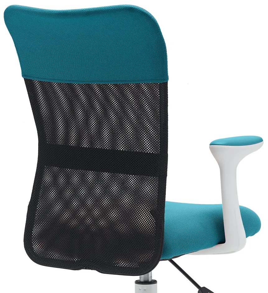 Detská stolička Neoseat MONKEY WHITE s podnožou — látka, biela / tyrkysová