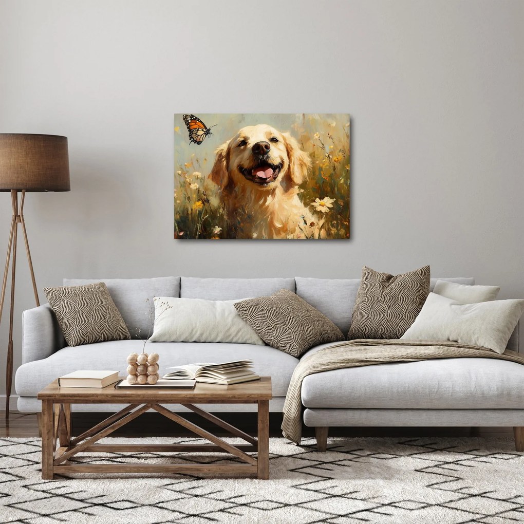 Obraz - Šťastný psík (70x50 cm)