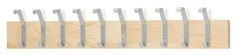 Nástenný vešiak HÄNGA, 1500 mm, 10 dvojitých háčikov, breza