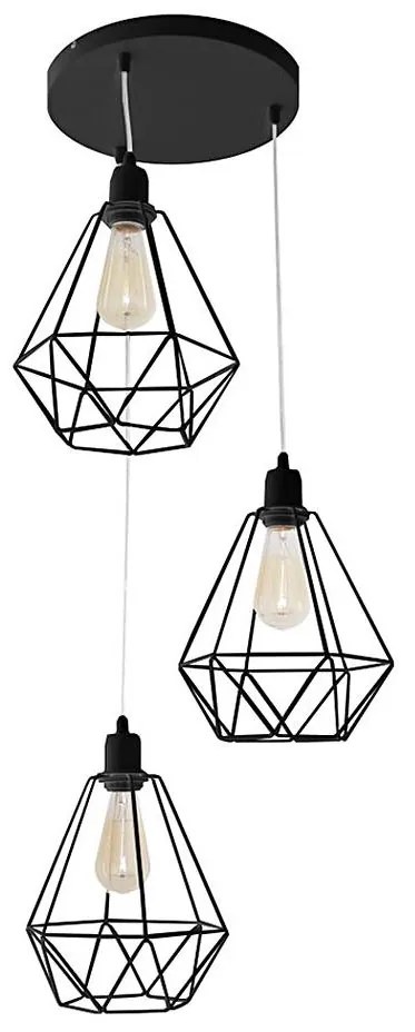 Luster KARO 3xE27/15W/230V čierna