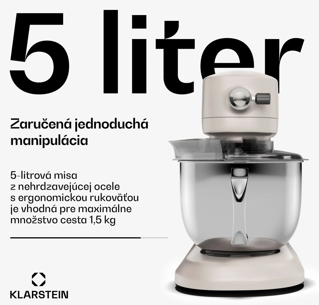 Klarstein Chiara kuchynský robot, 1600 W, 12 nastavení, misa z nehrdzavejúcej ocele, LCD displej, vrátane príslušenstva