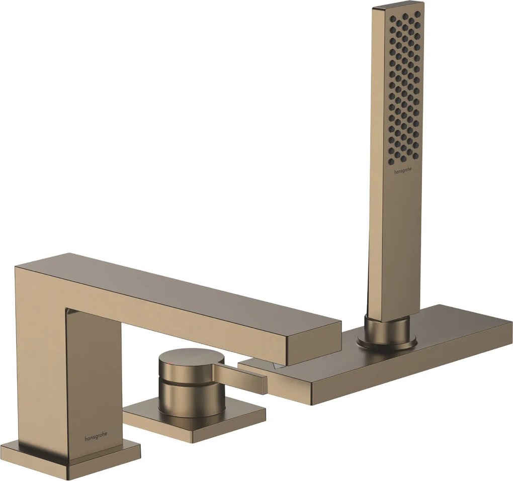 Hansgrohe Tecturis E, 3-otvorová batéria na okraj vane, kartáčovaný bronz, HAN-73443140