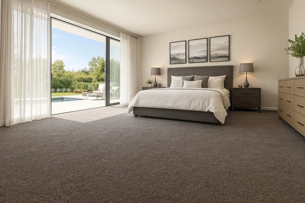 Koberec metráž Supersoft 420 hnedý, šíře 4m, hnedá, ab (mriežka), chodba / predsieň, Tapibel