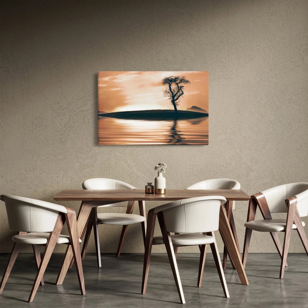 Obraz stromu na ostrove (90x60 cm)