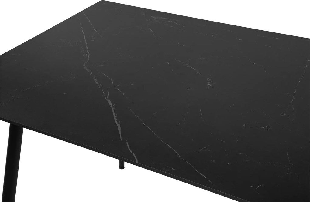 Noela Jedálenský set CERAMON 140 čierny + 6x stolička SIENA sivá