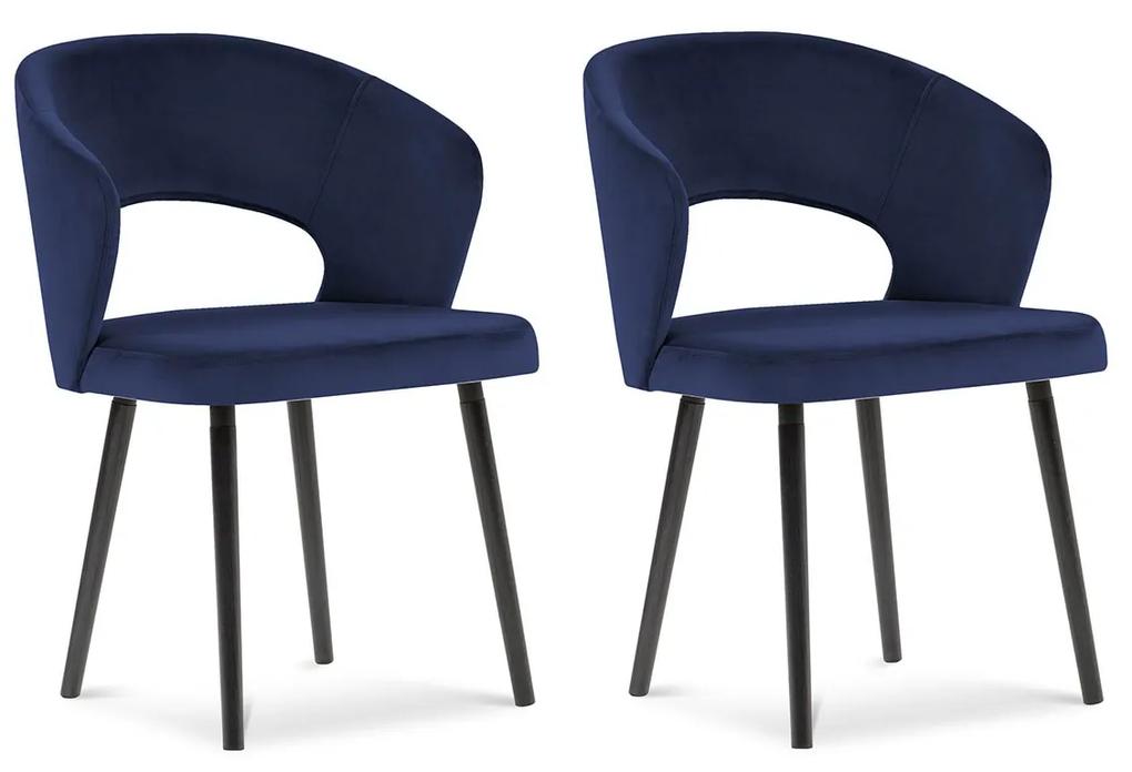 WINDSOR & CO Sada 2 ks Zamatová stolička Elpis dĺžka 55 × šírka 56 × výška 80 cm
