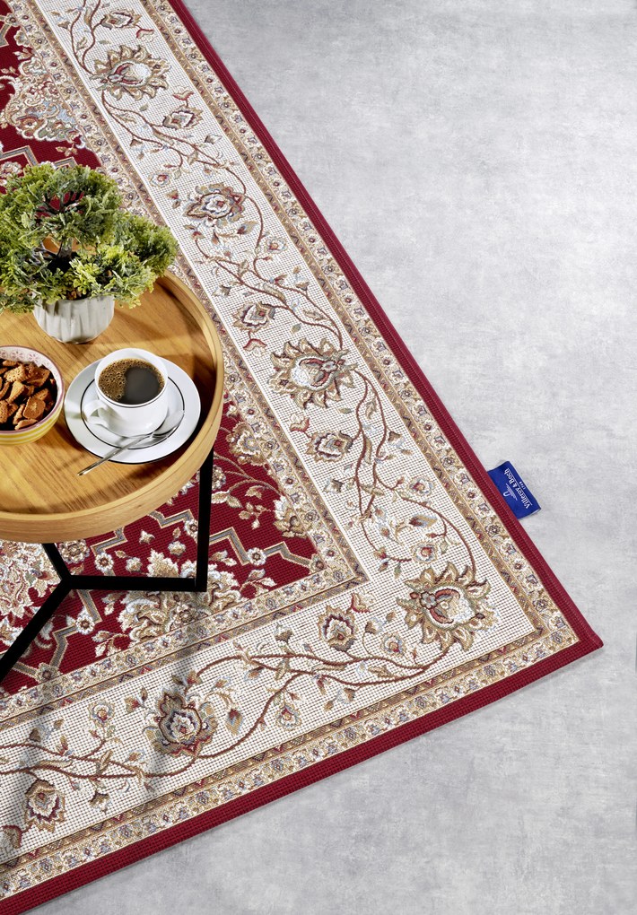 Kusový koberec Villeroy & Boch 106057 Red, Cream – na von aj na doma, 120x180, červená, chodba / predsieň, Villeroy & Boch