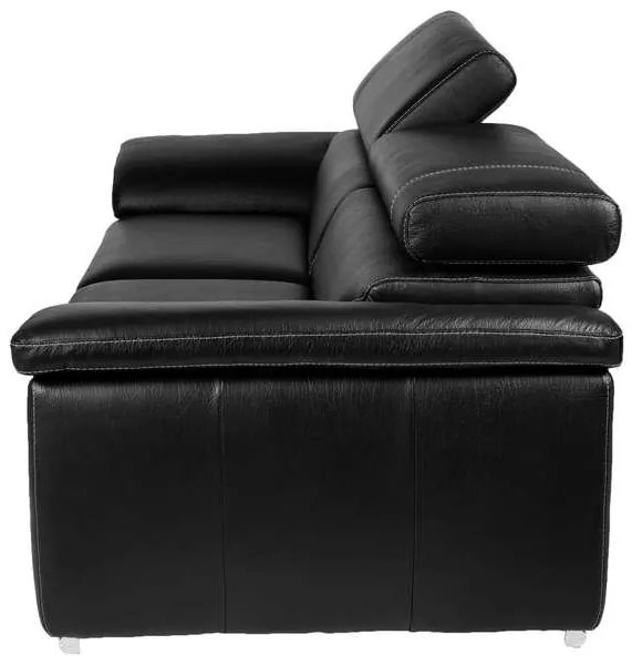 Moderná kožená pohovka LOREN, čierna (Genisia 910)