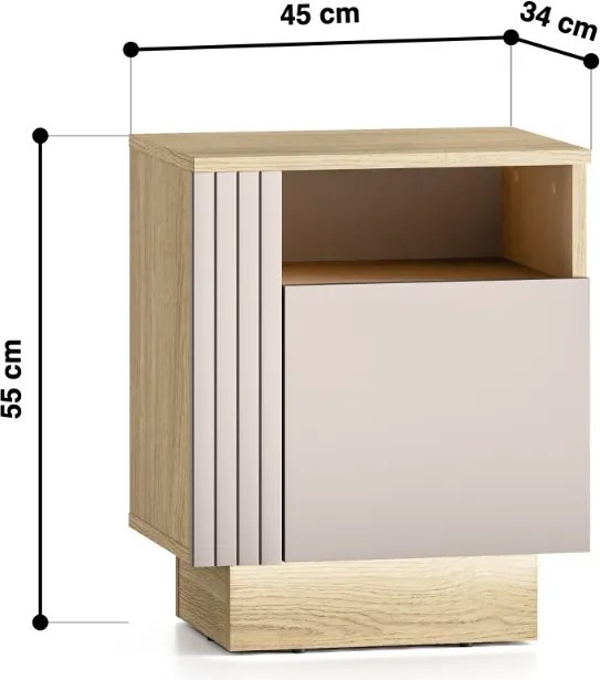 NOČNÝ STOLÍK AMARIS KAŠMÍR DUB MAVELIE LED