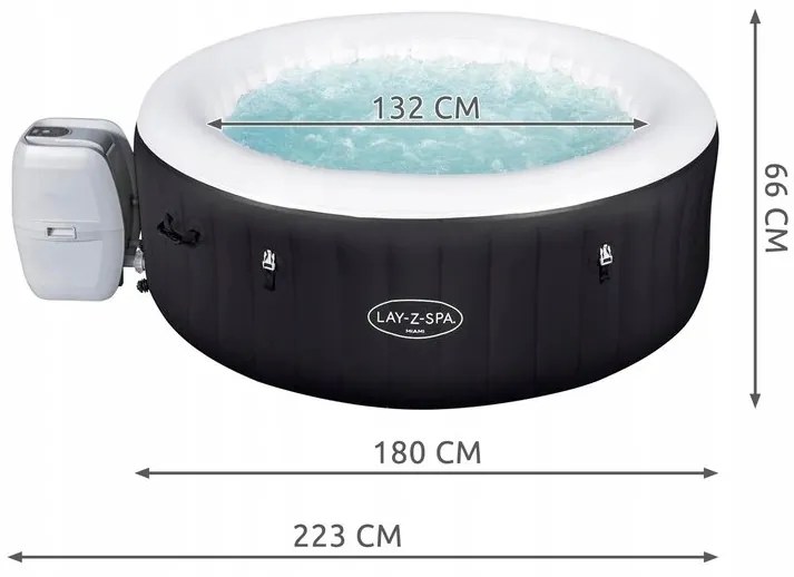 JAKS JACUZZI LAY-Z-SPA MIAMI AIRJET 2-4 OSOBY 180 X 66 CM - BES60001
