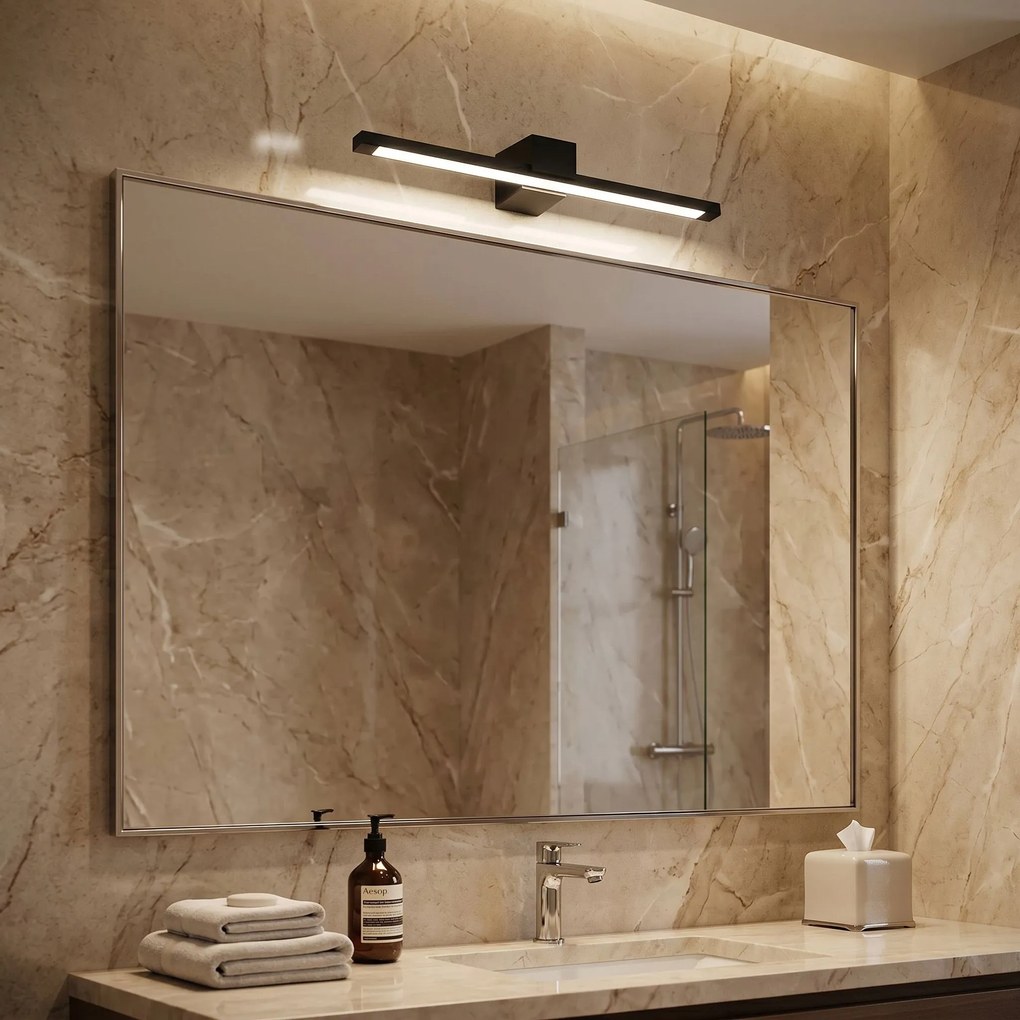 Toolight Toolight, LED nástenné svietidlo, 40cm, 8W, 4000K, 1000lm, SWE049-1W, čierna matná, OSW-20149