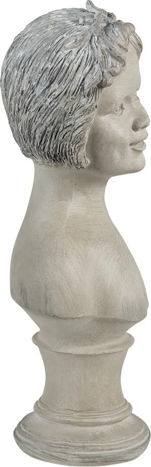 Béžová dekoračná bysta ženy - 14*10*25 cm