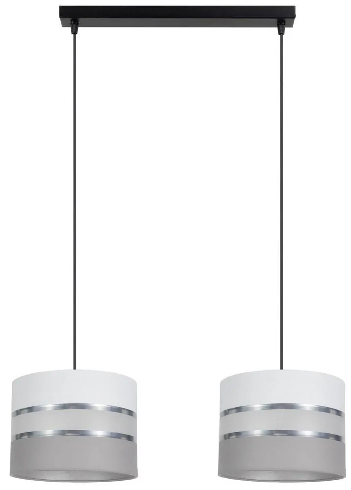 Luster na lanku CORAL 2xE27/60W/230V biela/šedá