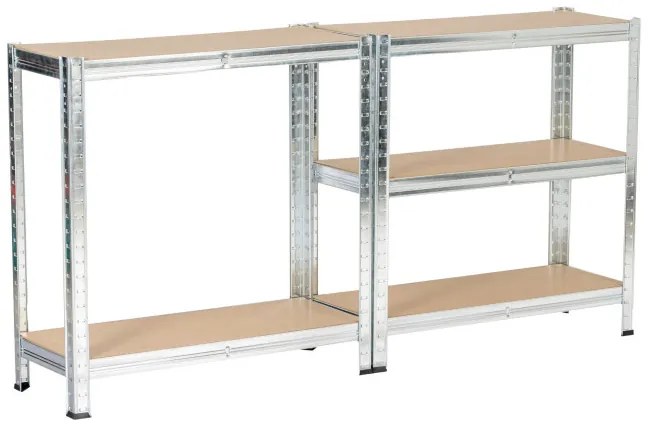 Kovový regál 70x30x154 cm strieborný
