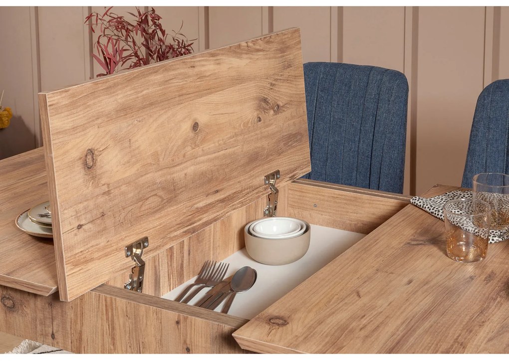 Jedálenský set Vina 5D borovica atlantská/tmavomodrá