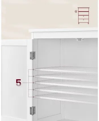 Kúpeľňová skrinka Vasagle Swede 110 cm biela