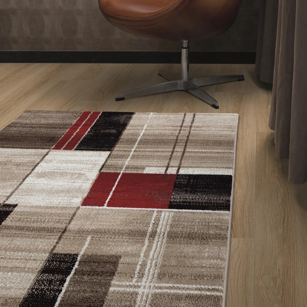 Kusový koberec Florentina 613-64 beige/red, 120x170, béžová, obývacia izba, Spoltex