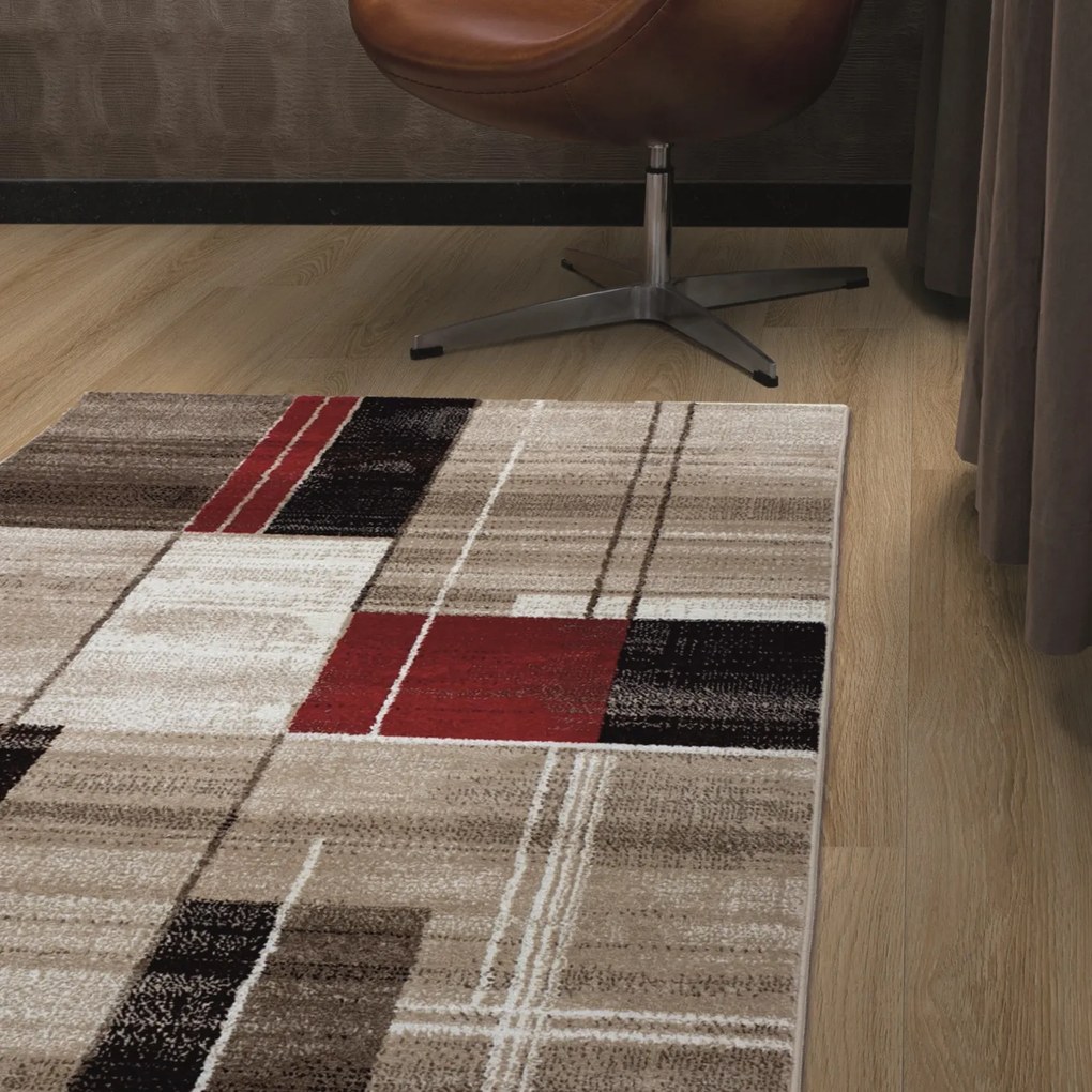 Spoltex, Kusový koberec Florentina 613-64 beige/red, 160x230, béžová, obývacia izba