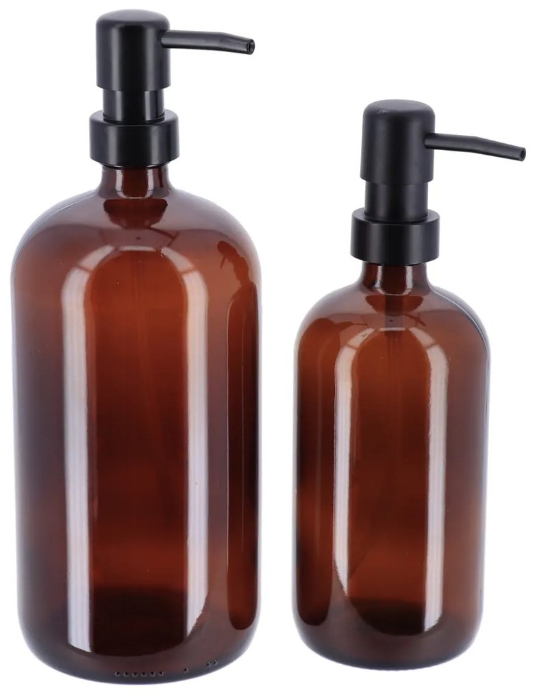Dávkovač mydla Amber, hnedá/ s čiernymi prvkami, 500 ml