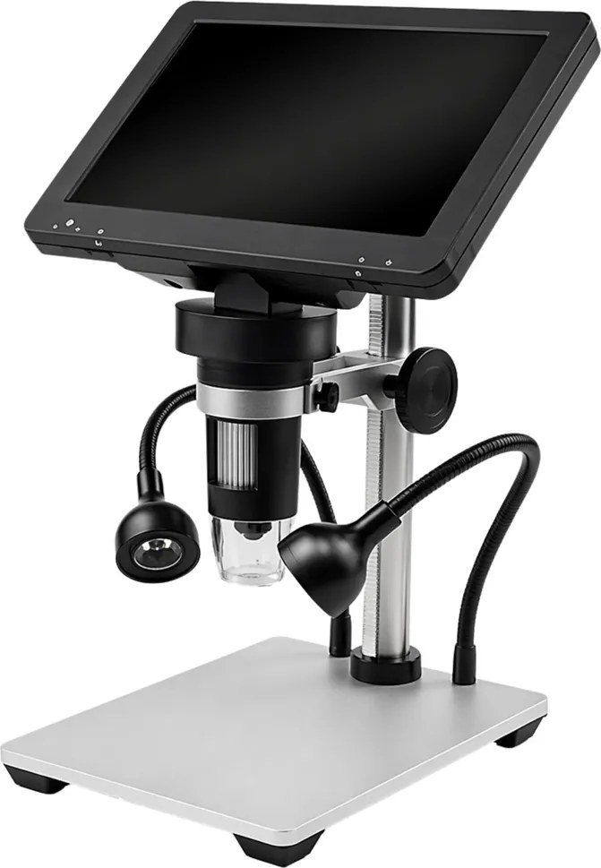 LEAN Toys Vzdelávací digitálny mikroskop s káblovým diaľkovým ovládaním, zväčšenie 1200×, LCD displej 7 palcov, HD kamera