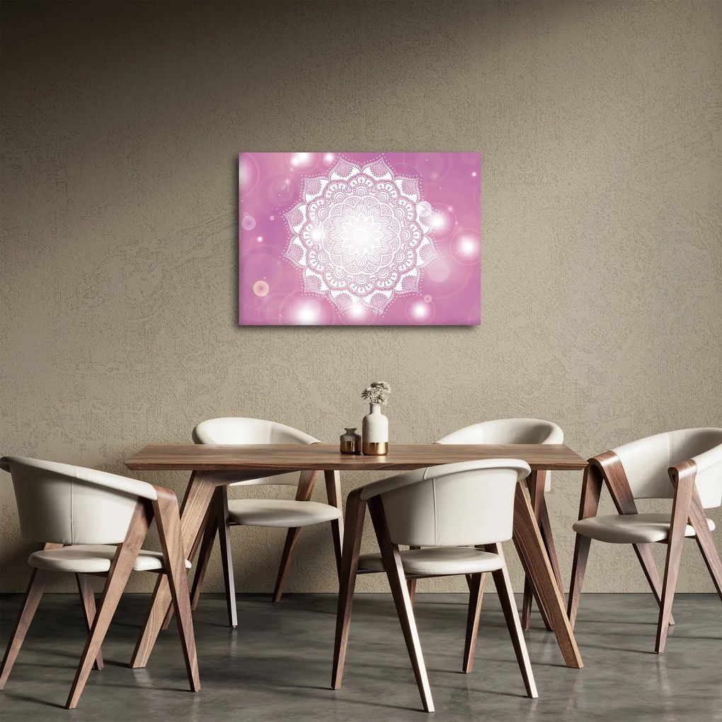 Obraz mandaly v ružovom pozadí (70x50 cm)