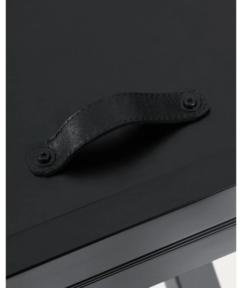 Čierny okrúhly rozkladací jedálenský stôl s keramickou doskou ø 160 cm Vashti – Kave Home