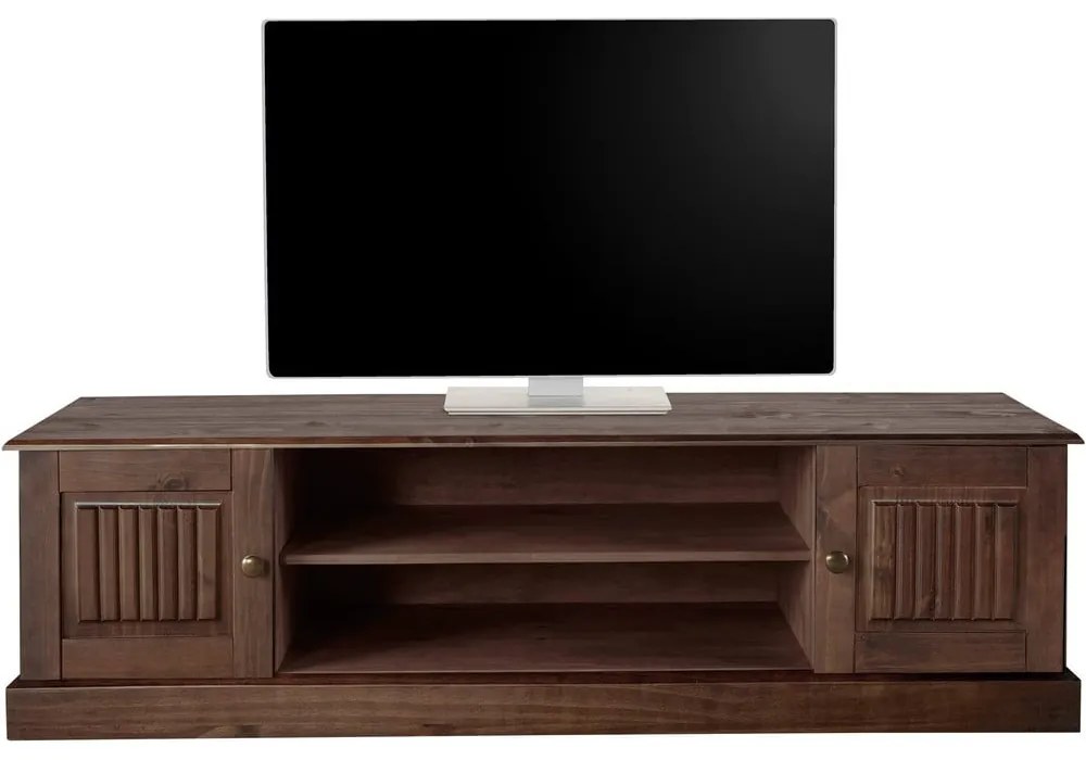 Hnedý TV stolík z borovicového dreva 45x40 cm Mille – Støraa