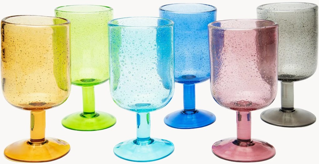 Poháre na víno Color Bubble, 6 ks