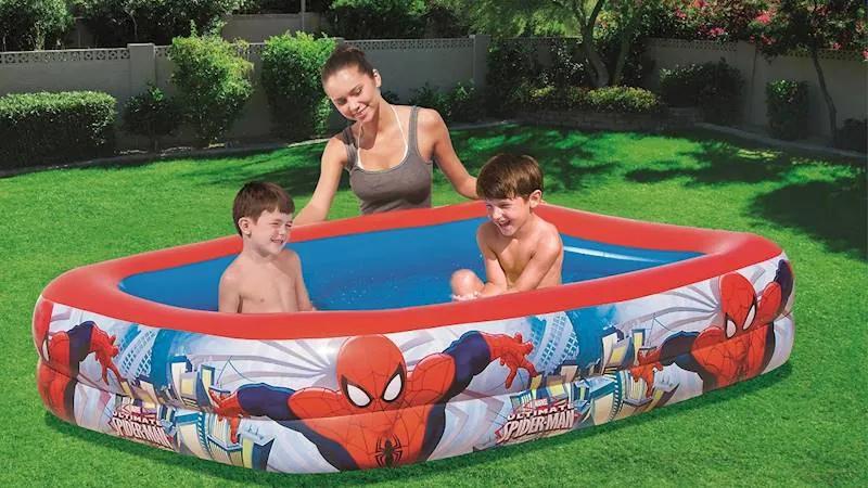 Bestway Bestway Nafukovací bazén Spiderman 200cm x 148cm x 48cm modro-červený