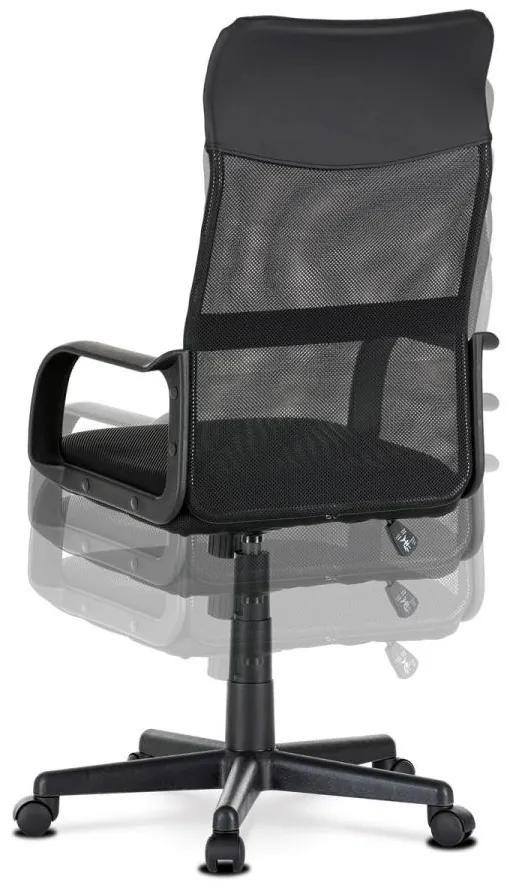 Autronic -  Kancelárska stolička KA-L601 BK, čierna ekokoža a čierna sieťovina MESH